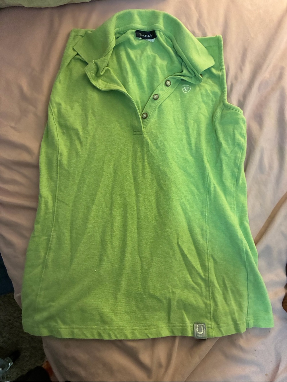 Ariat Girls' Sleeveless Polo - Bright Lime